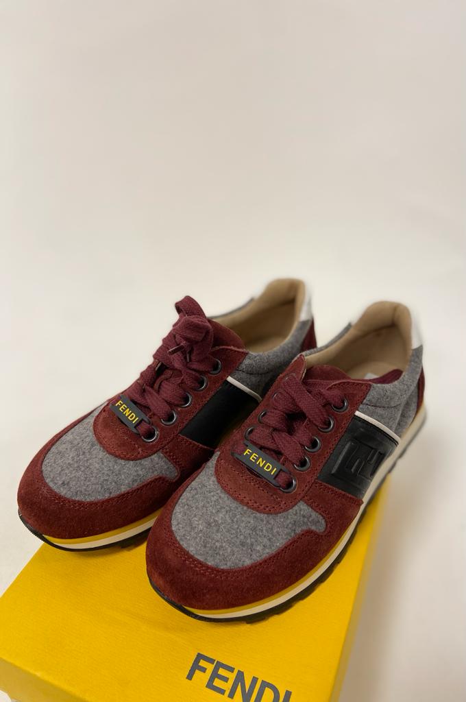 Fendi Spor Ayakkabı Bordo Gri
