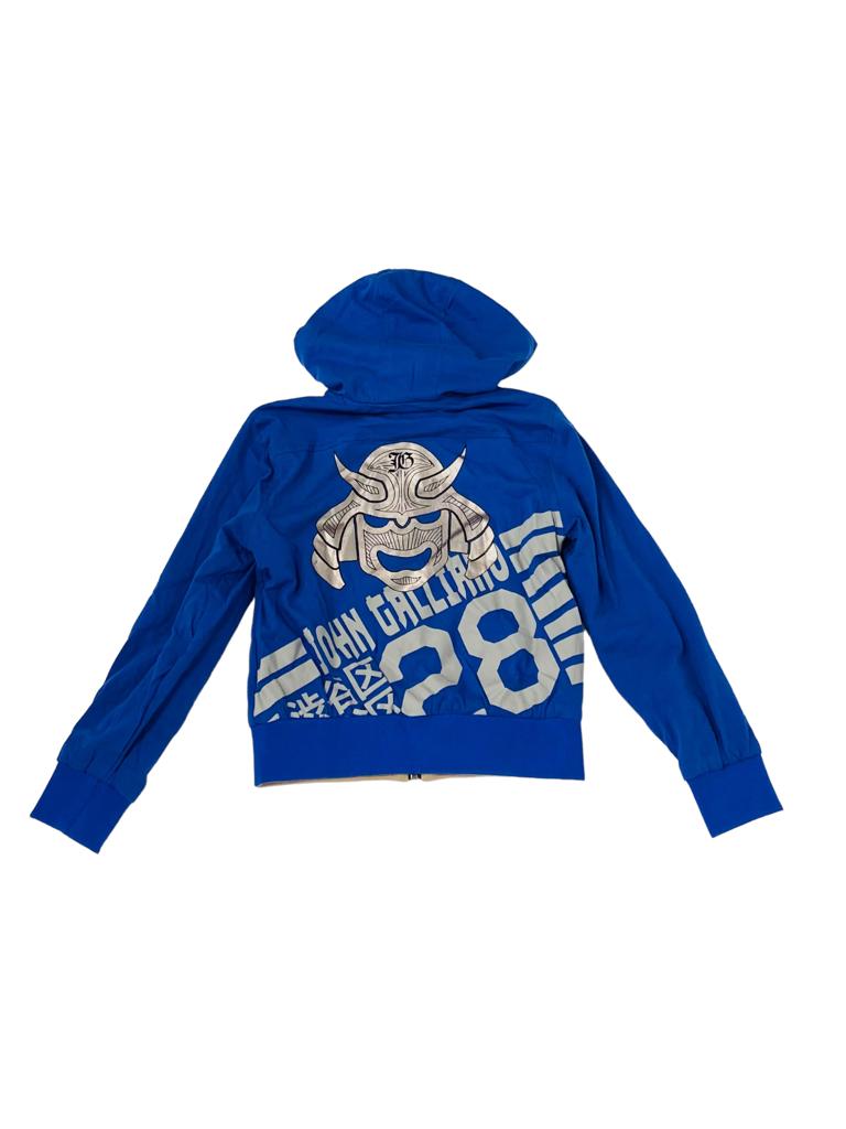 John Galliano Kapüşonlu Sweatshirt Gri Lacivert