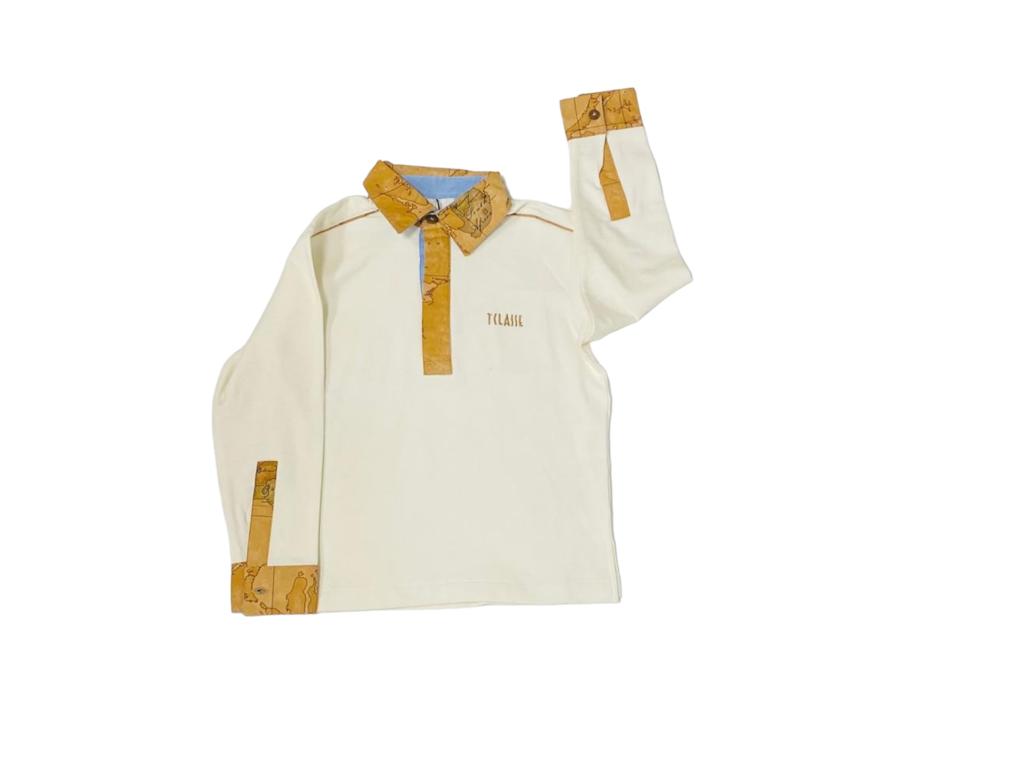 Alviero Martini T-Shirt Krem Harita Desenli